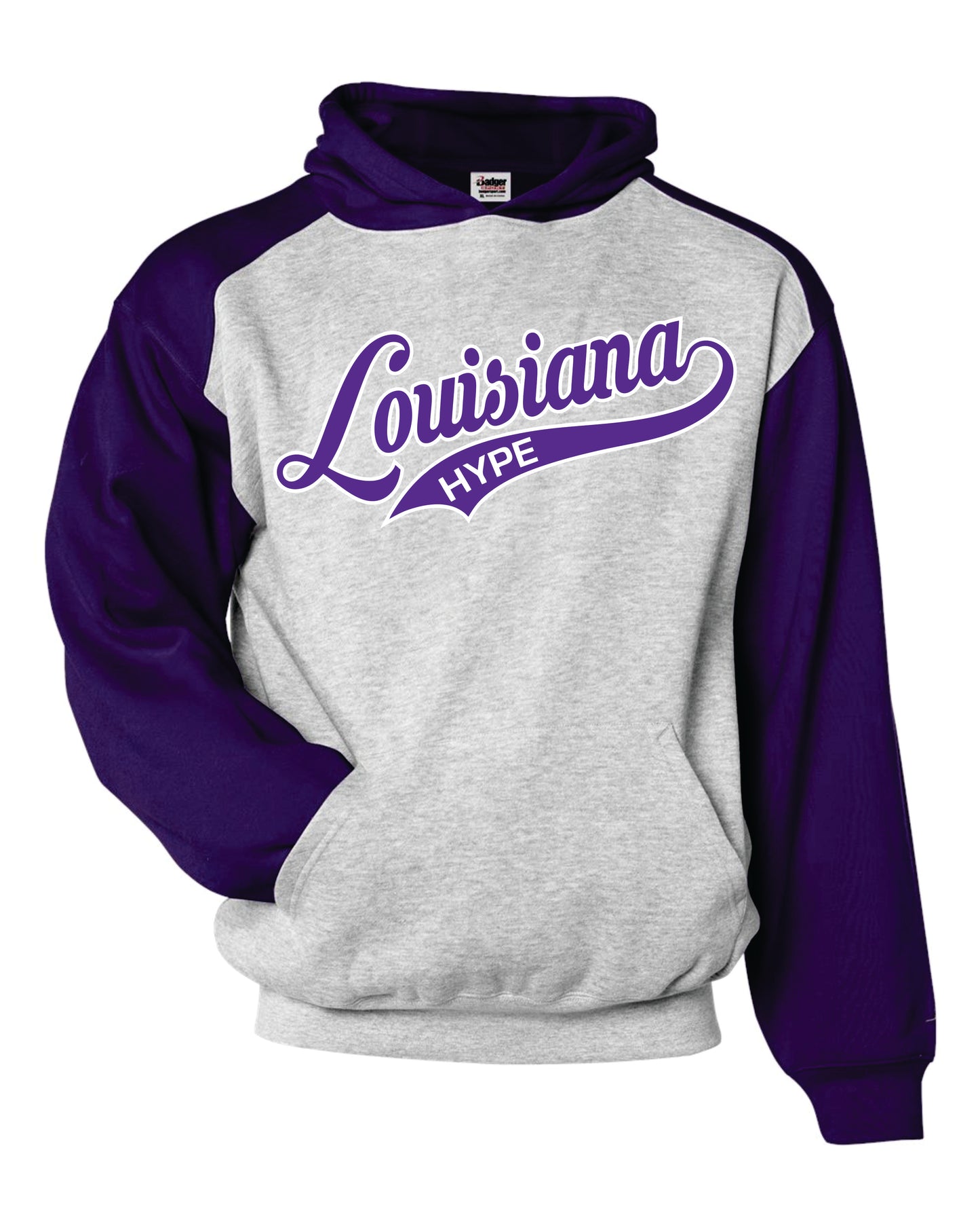 Hype Oxford/Purple Badger Youth Hooded Sweatshirt