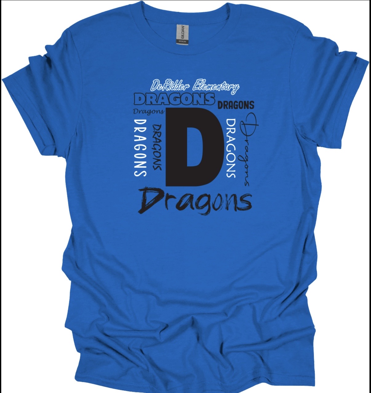 DeRidder Elementary "D" Spirit Shirt Blue