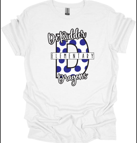 DeRidder Elementary "Dot" Spirit Shirt White